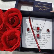 rose box ruby diana set weeding gift
