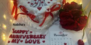 CUSTOMIZED nabiha's romantic heart anniversary cake | bride & groom design