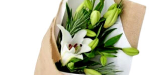 Small size white Asiatic Lilly Bouquet