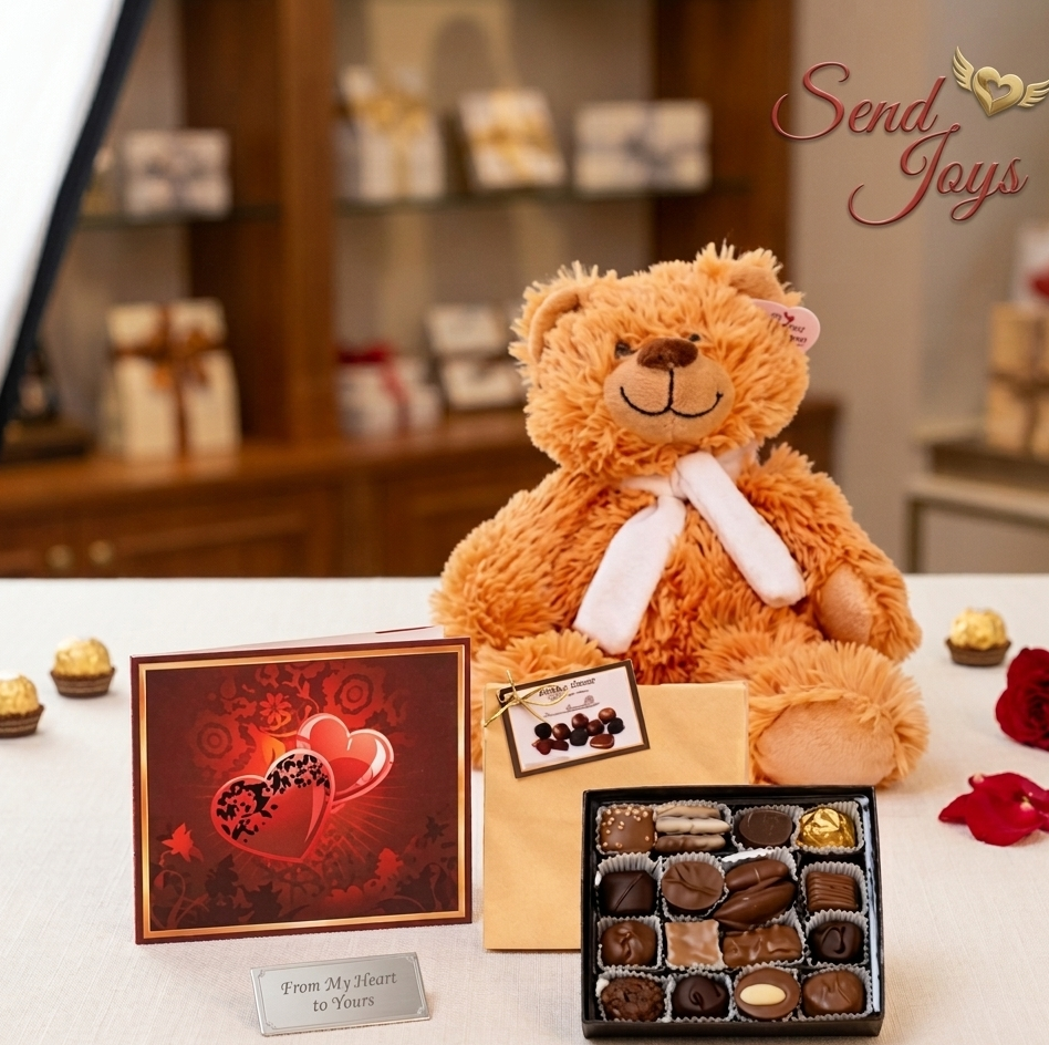 Teddy bear with Chocolate basket