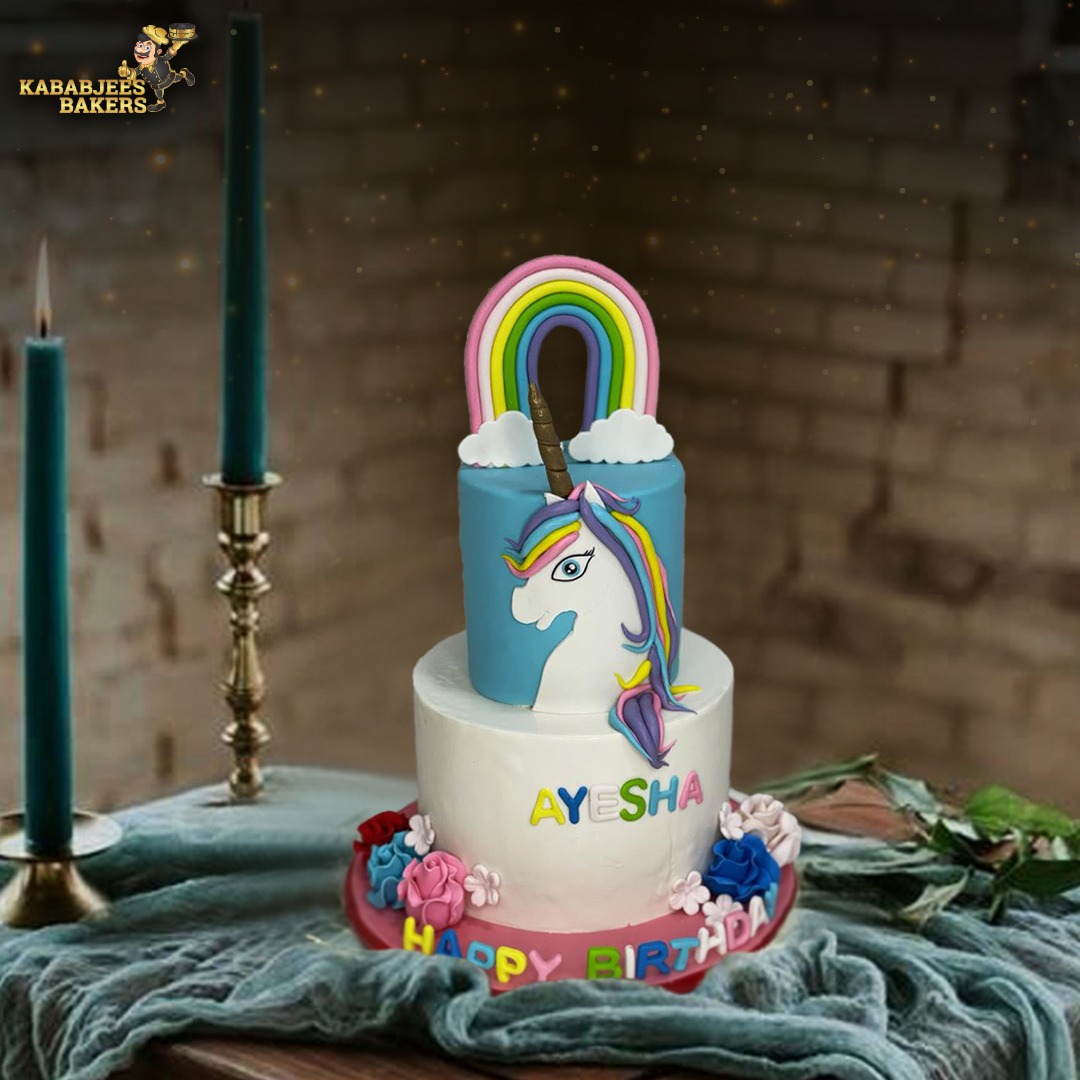 unicorn birthday customized cake